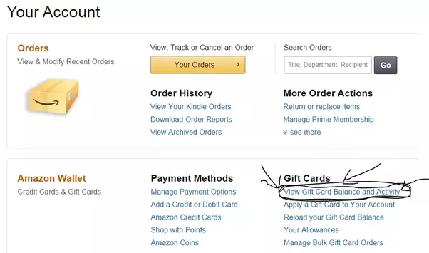 how to check gift card balance Amazon 1